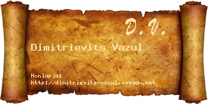 Dimitrievits Vazul névjegykártya